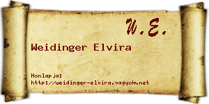 Weidinger Elvira névjegykártya